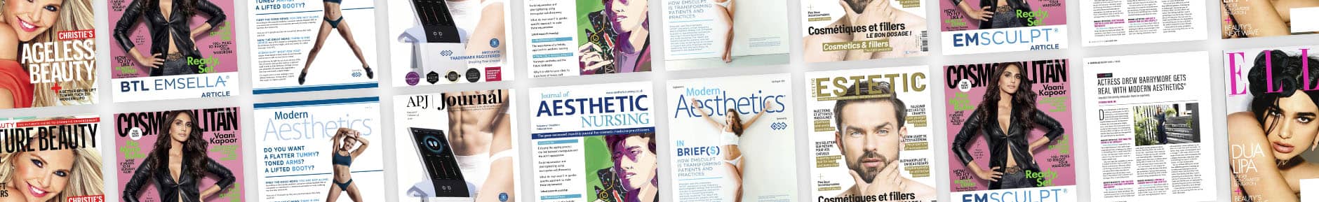 Strip of magazine pages featuring the treatment for CoolSculpting fat freezing in Amsterdam
